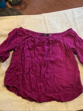Tart Magenta Off-Shoulder Tunic Top